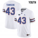 Youth Florida Gators #43 Tommy Townsend NCAA Jordan Brand White Authentic Stitched College Football Jersey TYQ6462EV